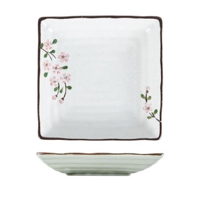 酱有好物 陶瓷盘 樱花四方盘 6.5寸